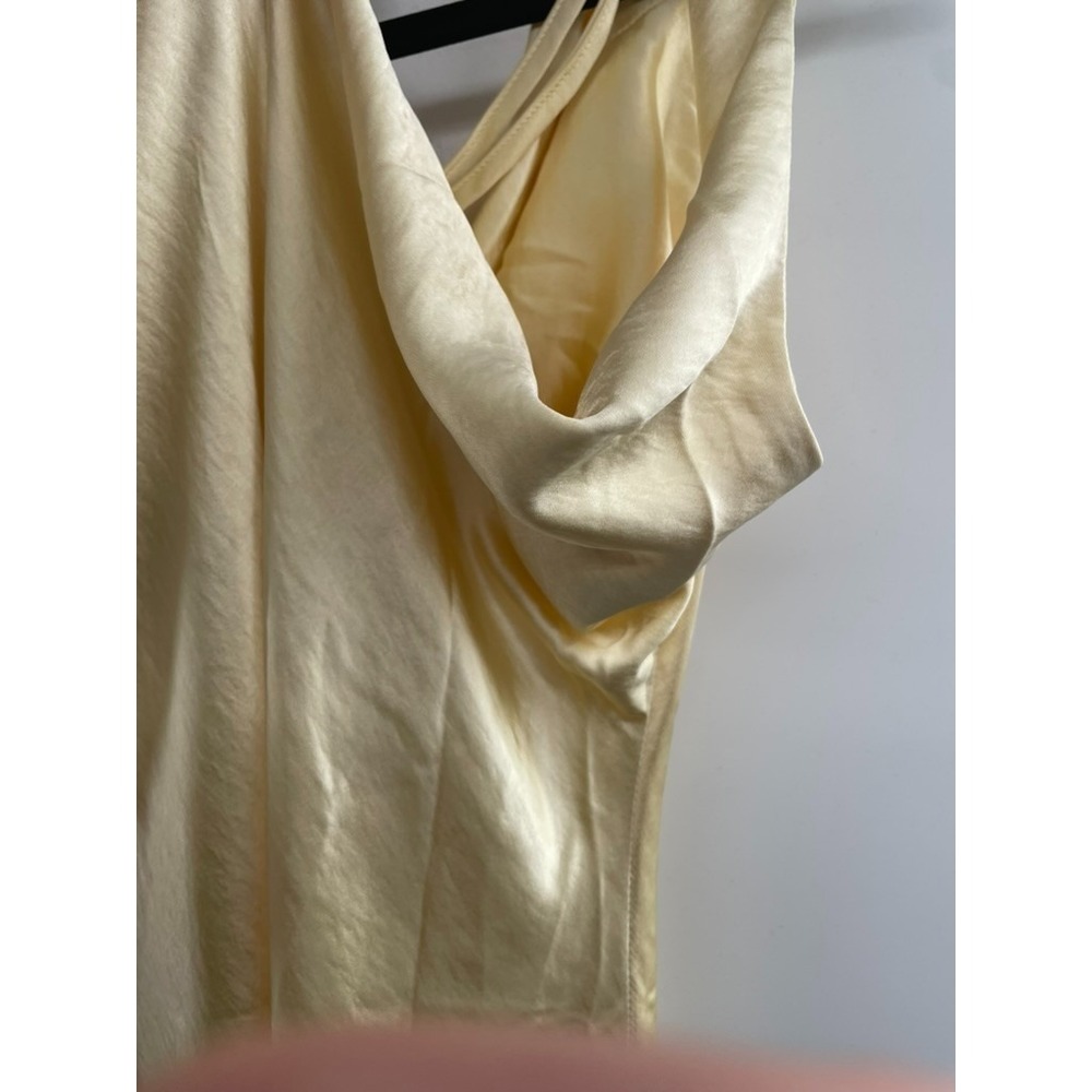 NWT Meshki Yvette Slip Maxi Dress Asymmetrical Hem Women's Small Butter Yellow - Picture 6 of 13